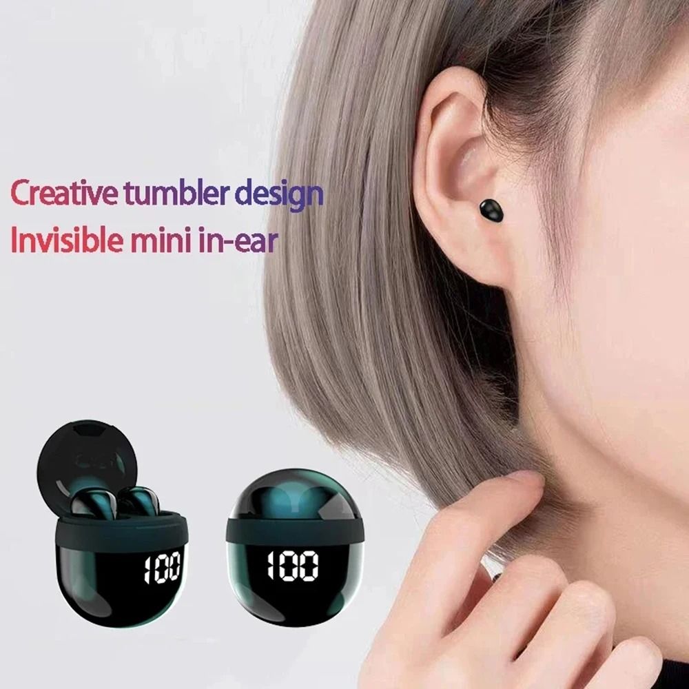Mini Invisible Wireless Headphones with Noise Cancellation and HD Audio