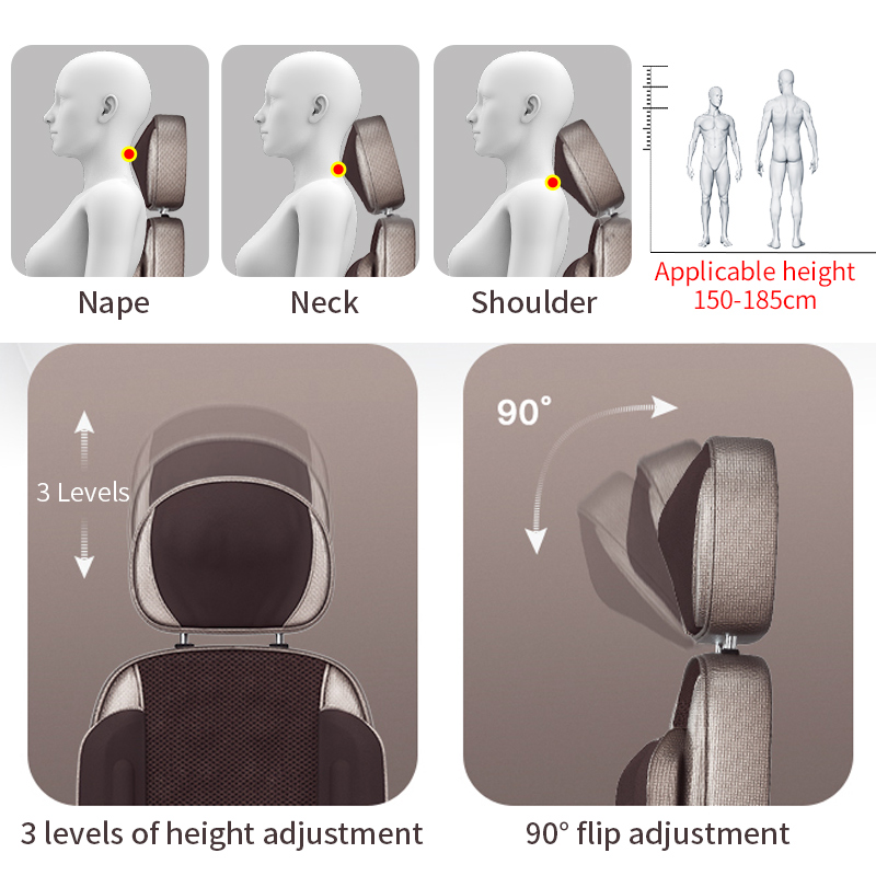 Electric Full Body Massage Chair, Shiatsu Cushion Seat, Neck Back Waist Leg, Infrared Heating, Vibration Relaxation