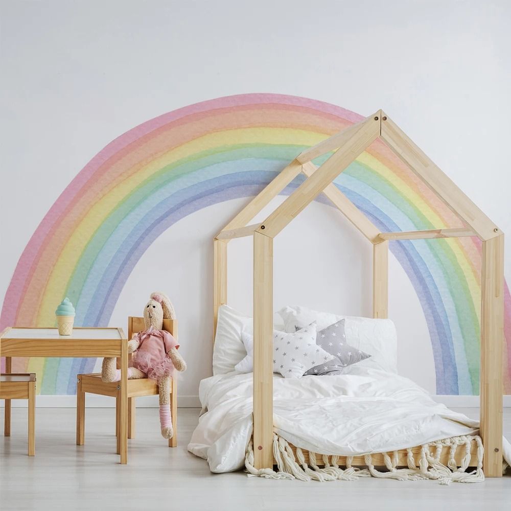Large Pastel Rainbow Mural – High-Definition Chromatic Architectural Sculpture