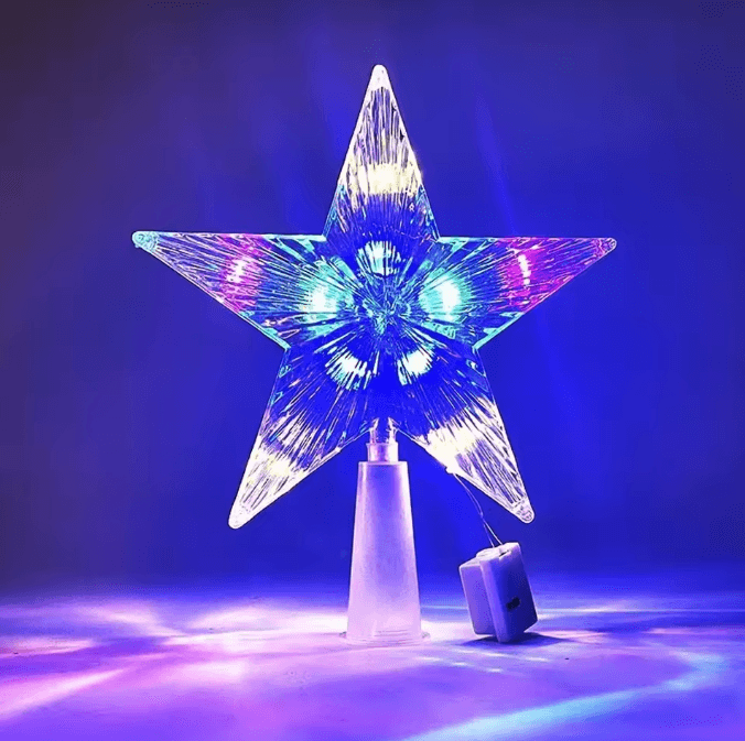 LED Christmas Tree Topper Star with Glowing Light Effect
