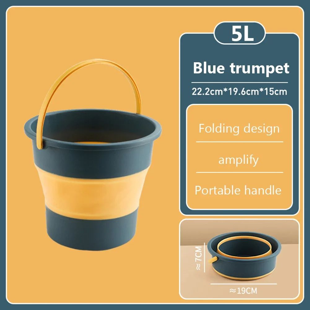 Foldable Rectangular Mop Bucket Large Laundry Washing Basin