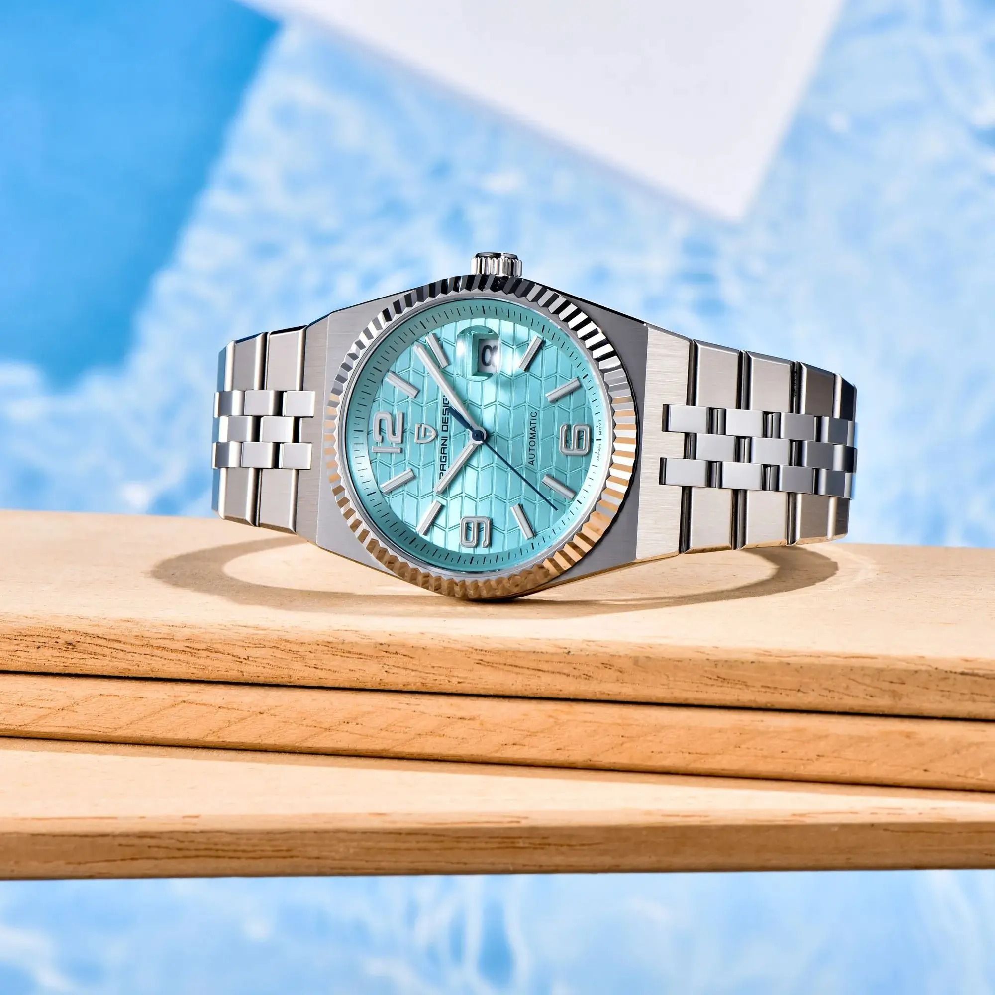 3D Rhombus Dial Automatic Watch – High-Precision Mechanical Stainless Steel Timepiece