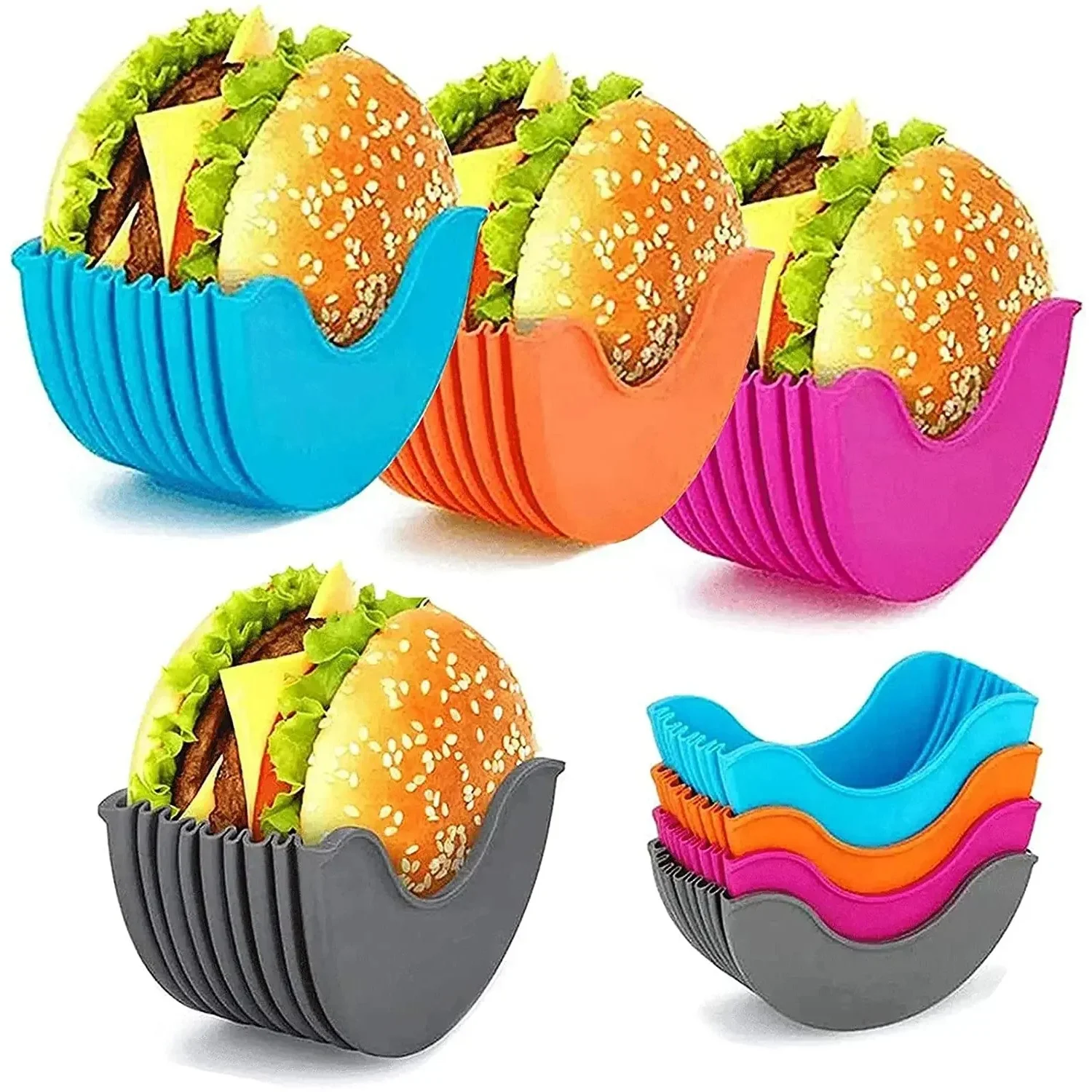 Silicone Burger Tool Holder, Reusable Burger Rack, Kitchen Organizer Shelf Storage