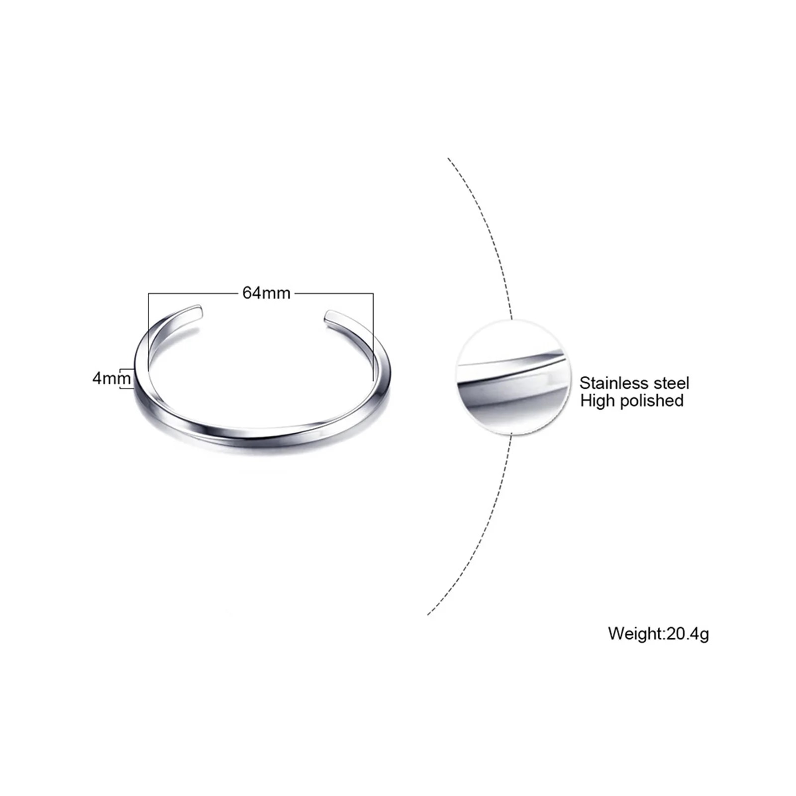 Stainless Steel Men's Thin Cuff Bracelet: Stylish Boyfriend Gift, Father's Day Present