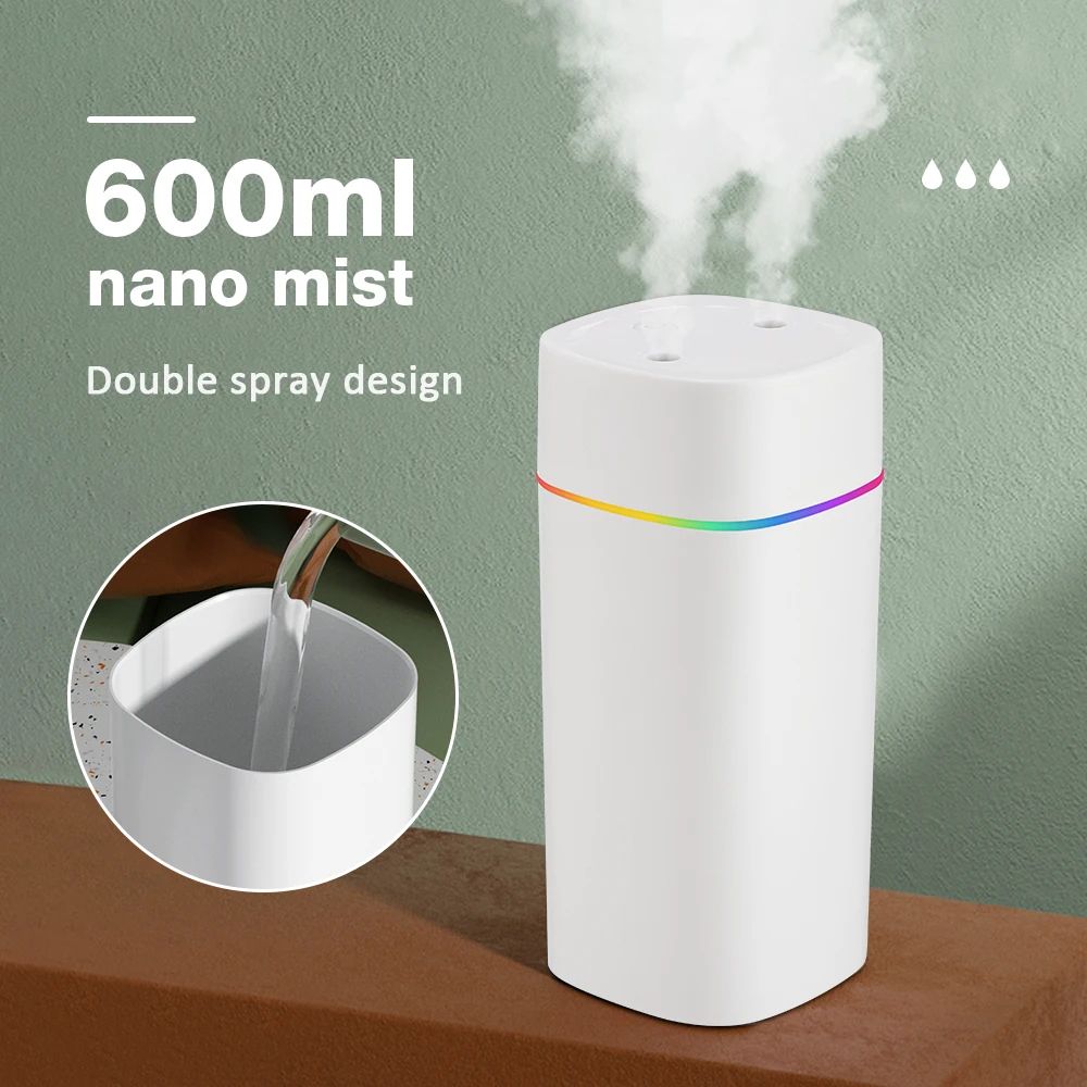 Portable Cool Mist Humidifier Aroma Diffuser with Night Light and USB Power