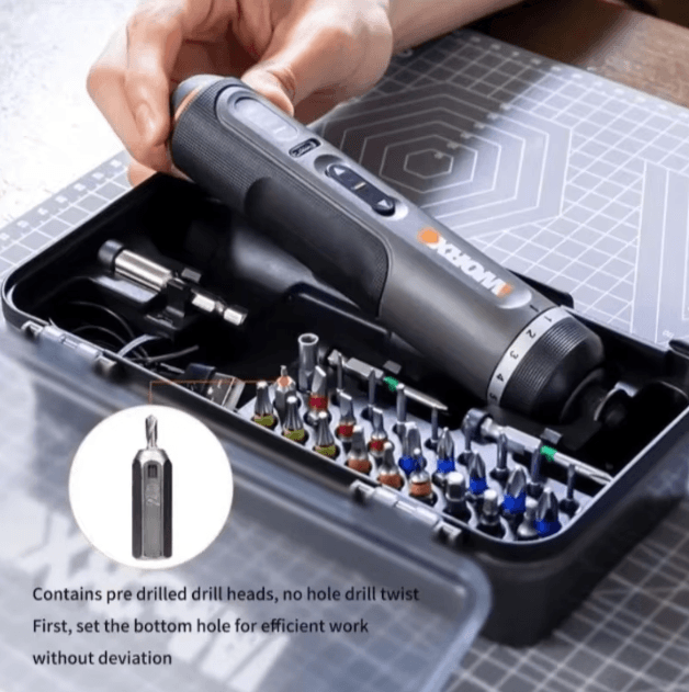 Worx WX242 Smart Cordless Electric Screwdriver Set – 30 Bit USB Rechargeable Precision Drill Kit