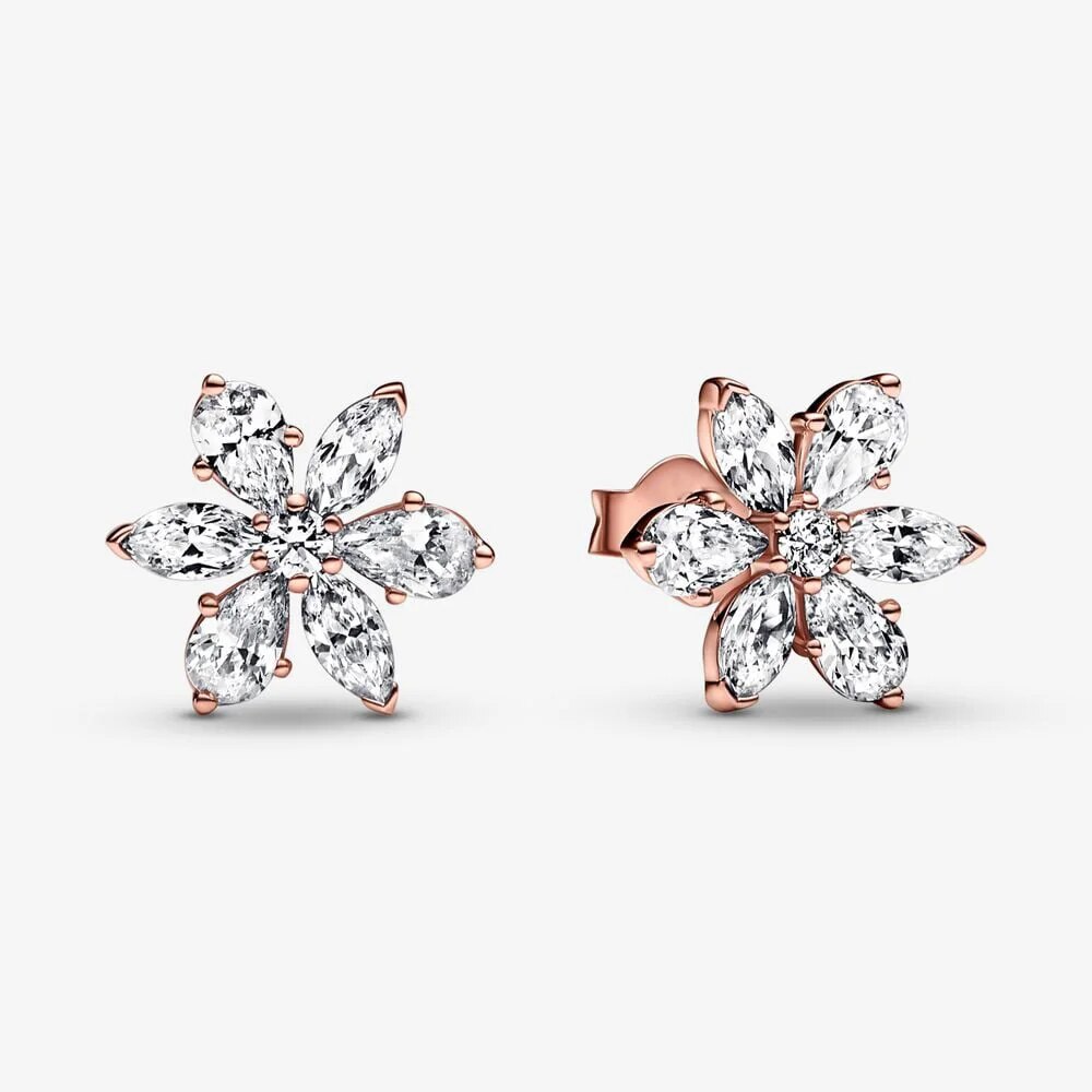 925 Sterling Silver Sparkling Love Heart Ear Studs for Women - Plata de Ley Earrings Jewelry Gifts