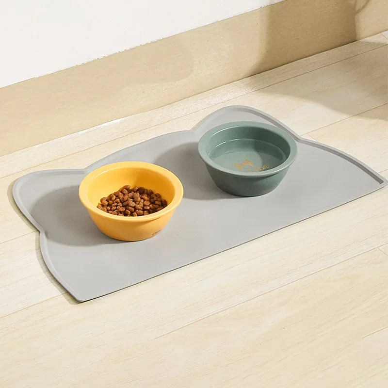 Non Slip Silicone Pet Food Mat Leak Proof, Anti Dirty Dog & Cat Bowl Pad, Dishwasher Safe & Eco Friendly