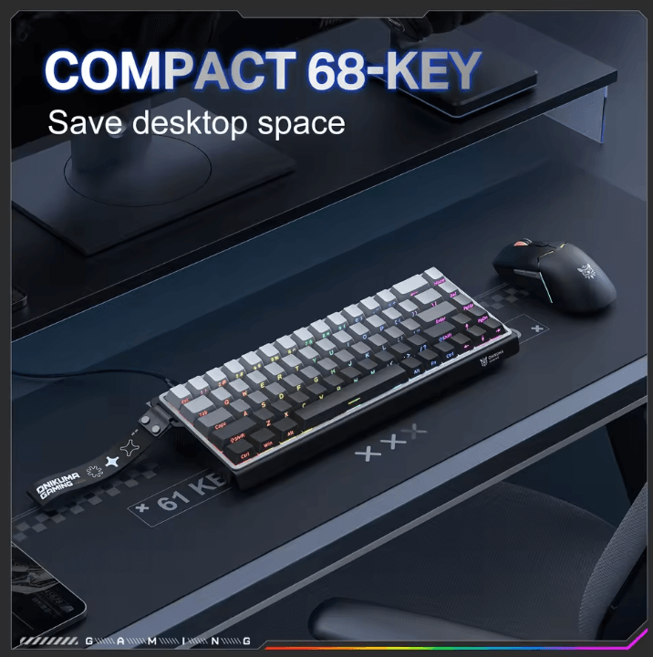 ONIKUMA G69 Magnetic Gaming Keyboard 60 Percent Wired High Speed Response