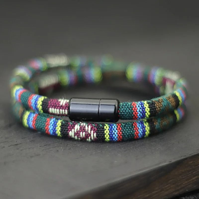 Mens Bohemian Magnetic Rope Bracelet