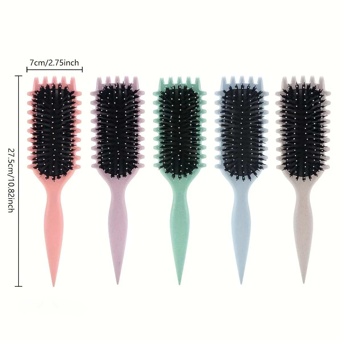 Curly Hair Detangling Brush, Scalp Massage Comb with Cleaning Claw and Natural Bristles Styling Tool