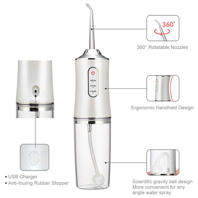 Portable Smart Electric Oral Irrigator  Rechargeable Water Flosser with  Jets &  Modes for Dental Care