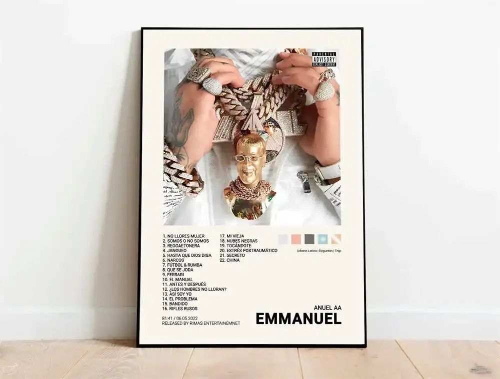 Latin Rap Music Poster Canvas Album Cover Aesthetic Wall Art Print