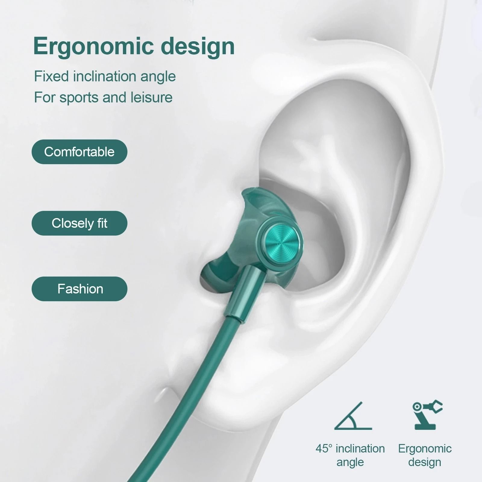 Wireless Bluetooth Neckband Earbuds HiFi Sound Waterproof IPX5