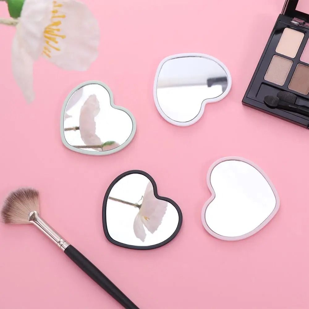 Charming Heart-Shaped Handheld Beauty Mirror