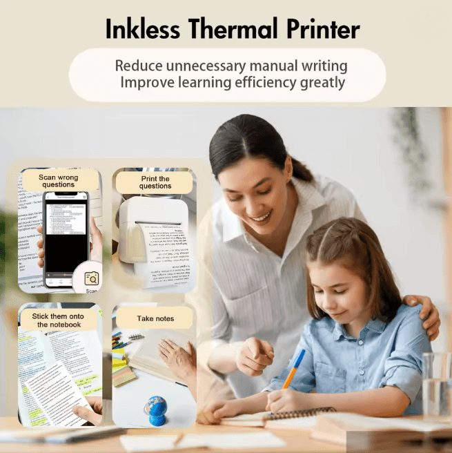 Portable Bluetooth Label Maker Inkless Thermal Pocket Printer
