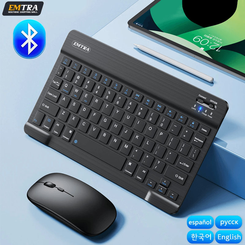Universal Bluetooth Wireless Keyboard and Mouse Combo for iPad Tablet and PC