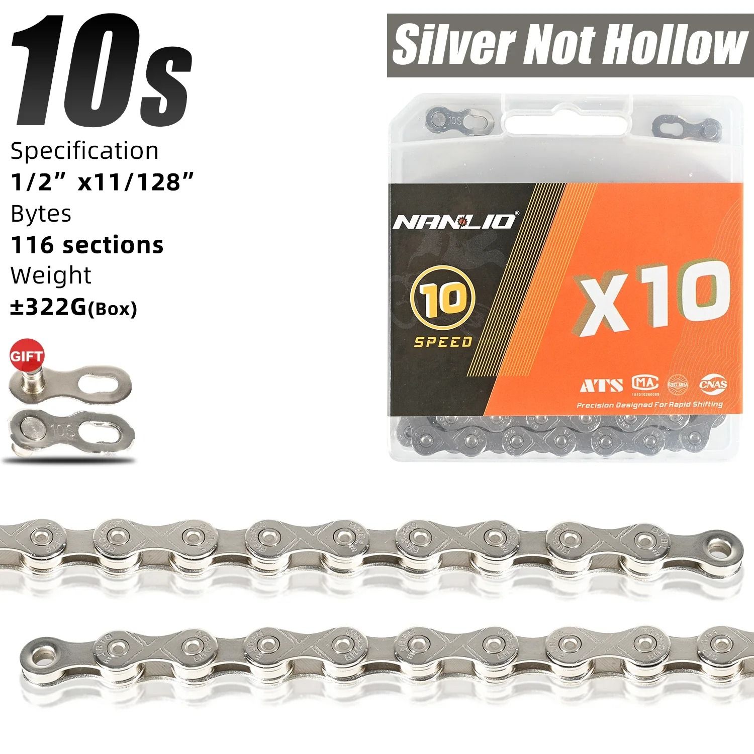 Nanlio Bike Chain X8 X9 X10 X11 X12 Variable Speed 116L 126L