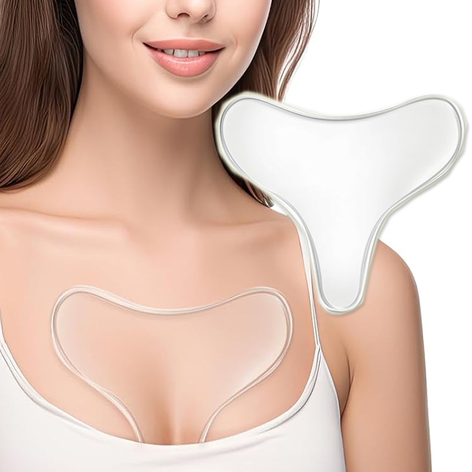 Anti Aging Breast Lifting Chest Patch, Reusable T Silicone Transparent Removal Patch