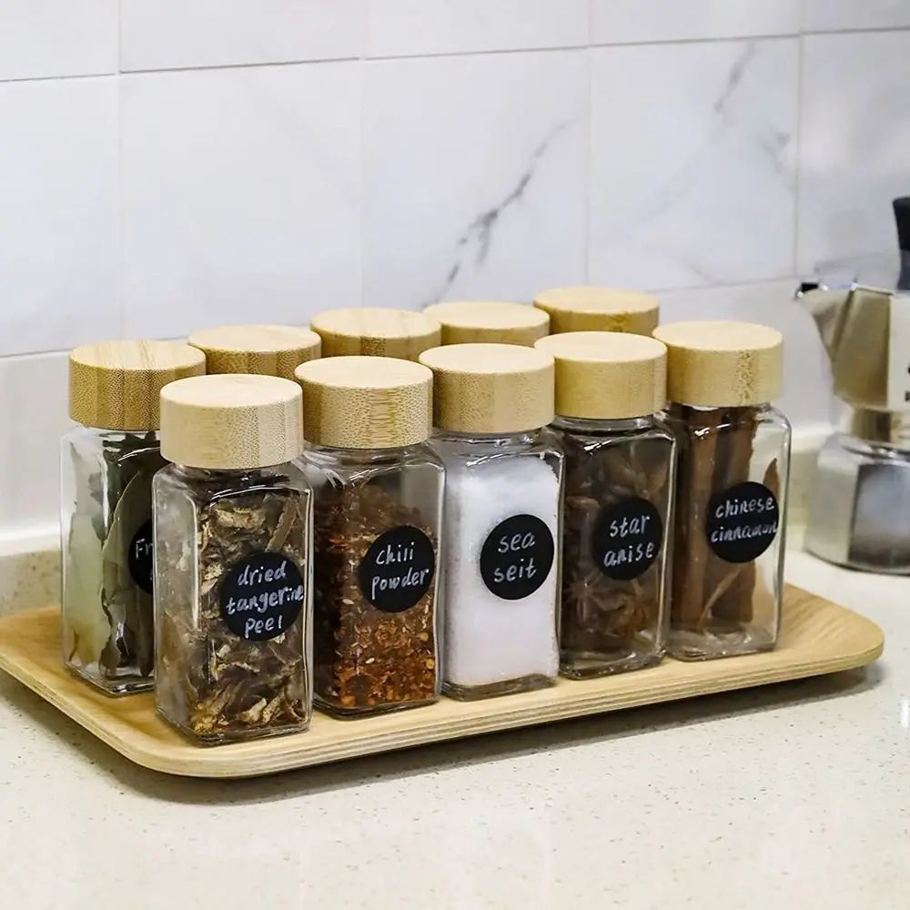 Airtight Spice Jar with Bamboo Lid 120ml Kitchen Container