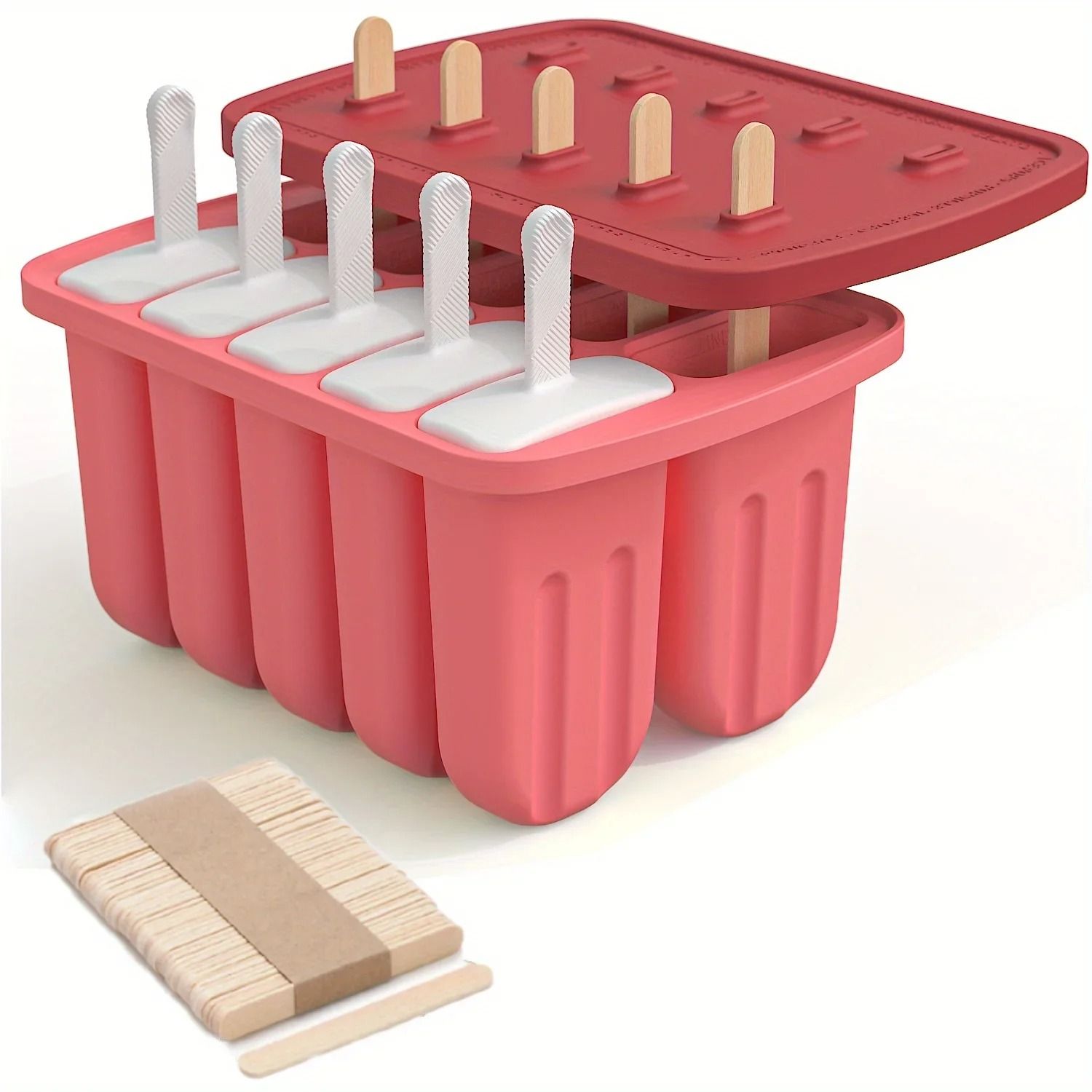 Silicone Popsicle Molds with 10 Large Ice Pop Cavities