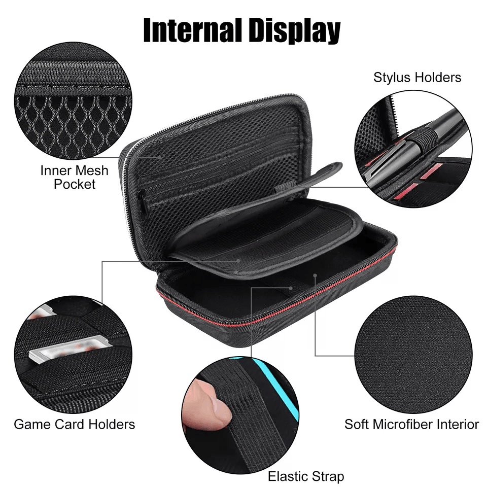 Portable Carry Travel Case Game Card Holder Storage Bag for Nintendo XL Console and Accessories, Shockproof Waterproof