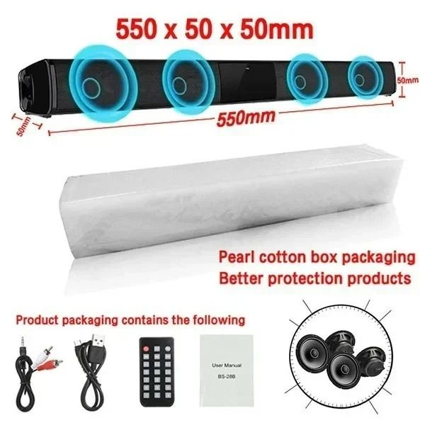 Wireless Bluetooth Sound bar Speaker with Deep Bass