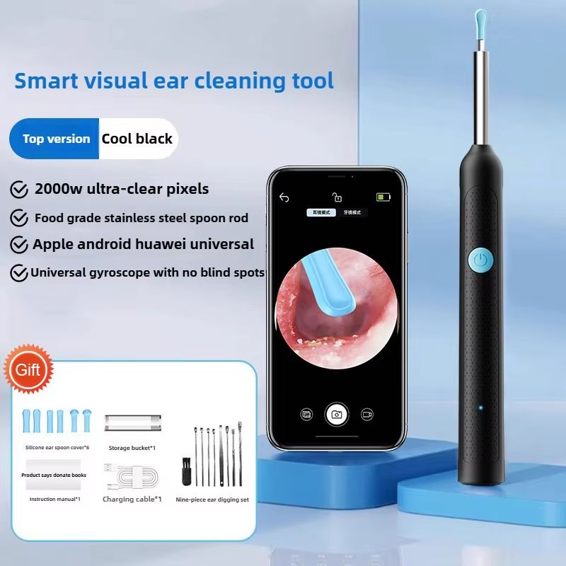 Wireless Ear Cleaner with 8MP Camera – Rechargeable Ear Wax Removal Kit with Ear Spoon