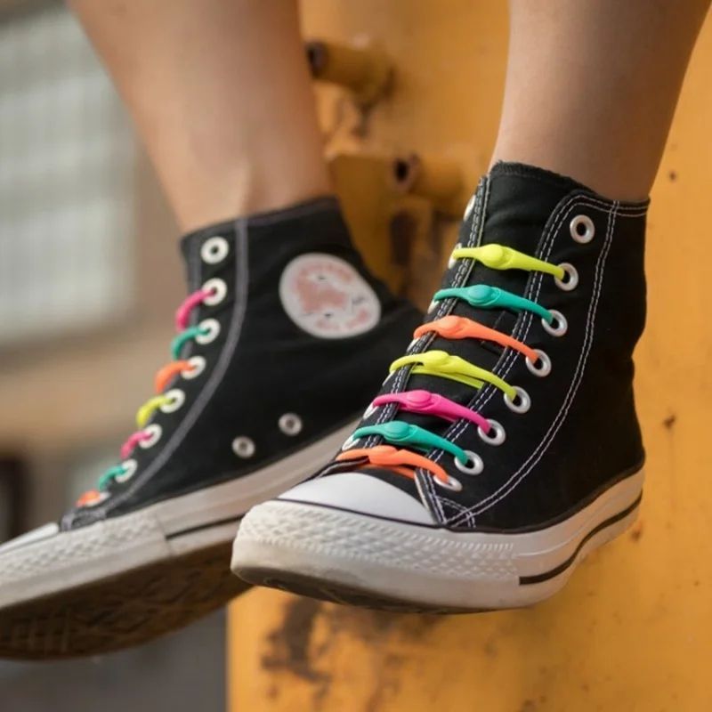 12 PCS No-Tie Stretch Silicone Shoelaces