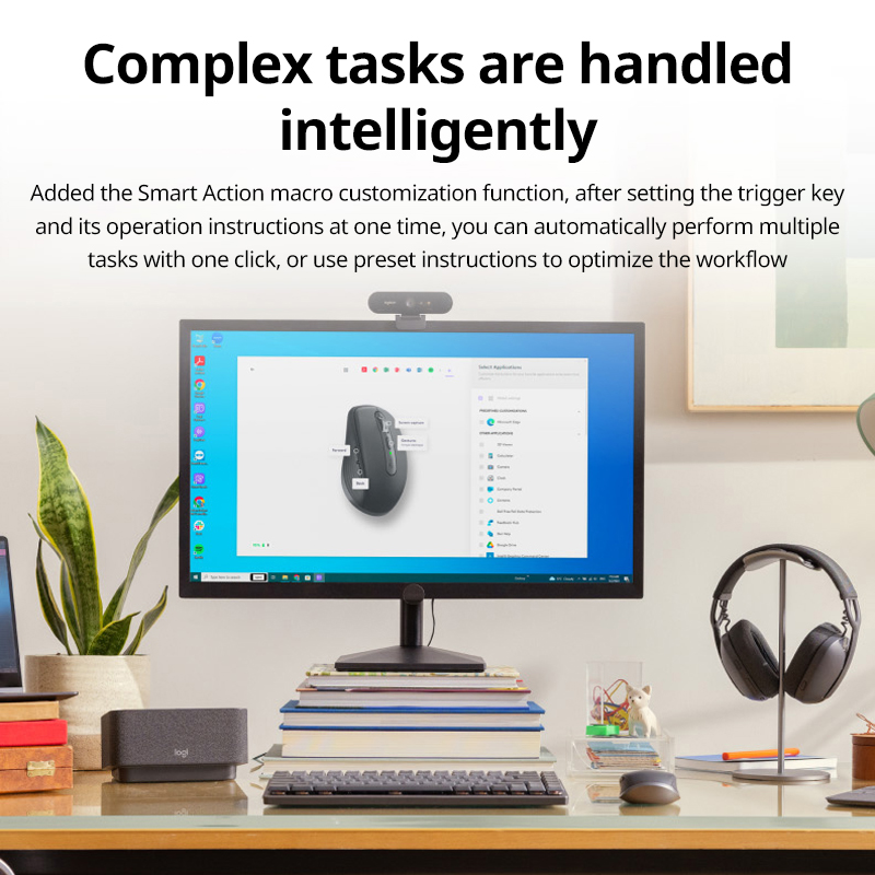 MX Anywhere 3S Logitech Master Series, Wireless Silent Bluetooth Mouse, Soft Sound Office Female Tablet