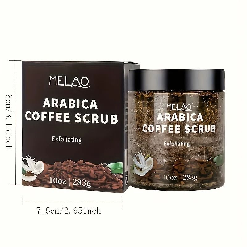 MELAO Arabica Coffee Body Scrub Exfoliating Dead Sea Salt Skin Care Scrub