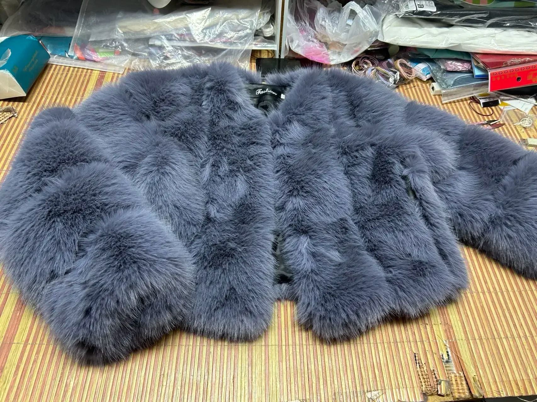 Luxury V-Neck Faux Fox Fur Coat | Chic Winter Teddy Jacket & High-Fashion Outerwear System