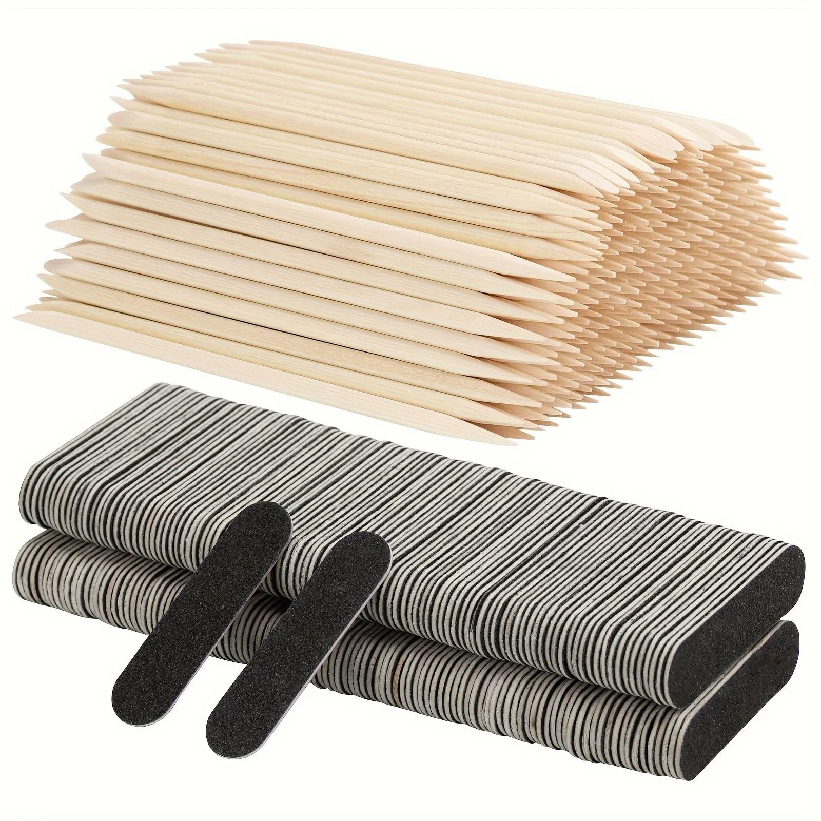 30 Piece Mini Nail Files and Colorful Wood Cuticle Pusher Kit