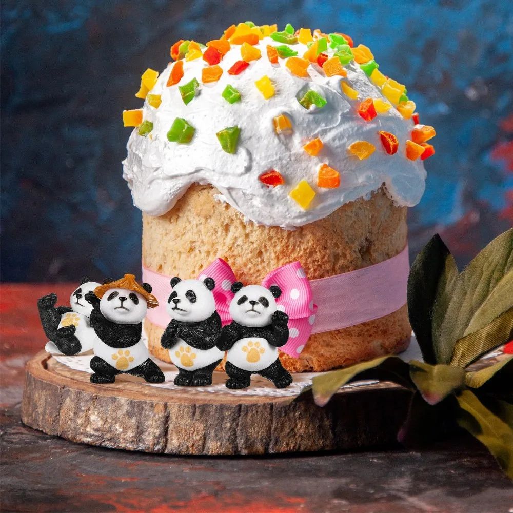 Kung Fu mini panda figurines for fairy garden decor and bonsai pot decoration
