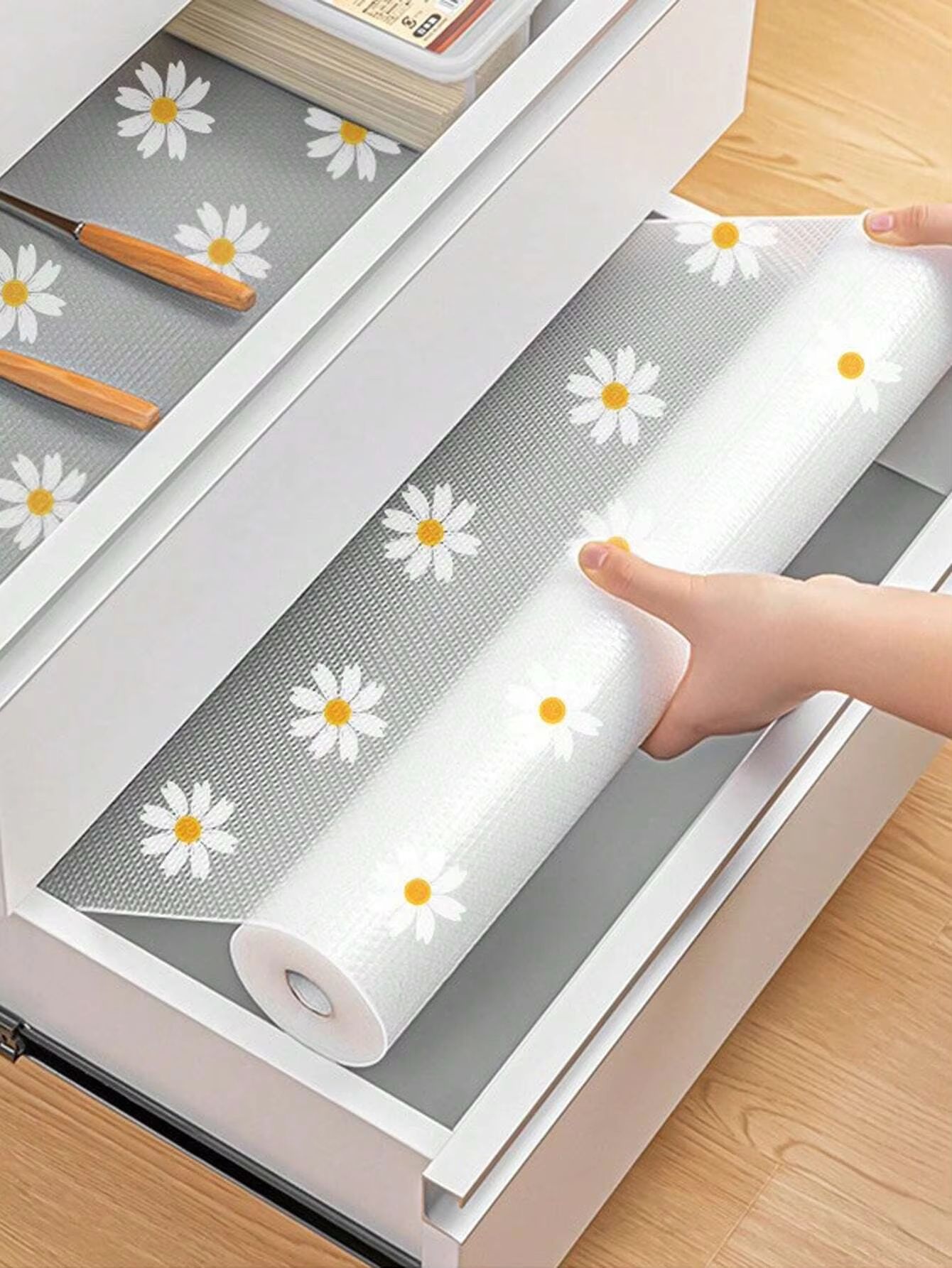 FreshGuard EVA Waterproof Shelf Liner Roll for Cabinets, Drawers and Fridge