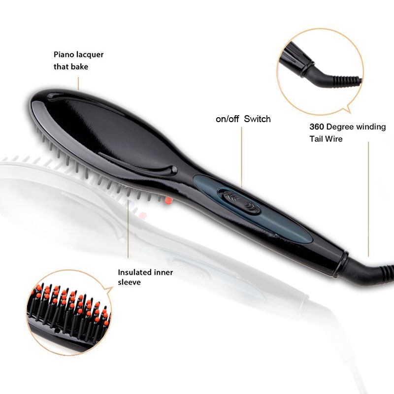 Electric hair straightener brush