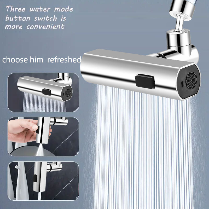 Multi-Function Kitchen Faucet Nozzle with Splash-Proof & Swivel Extension