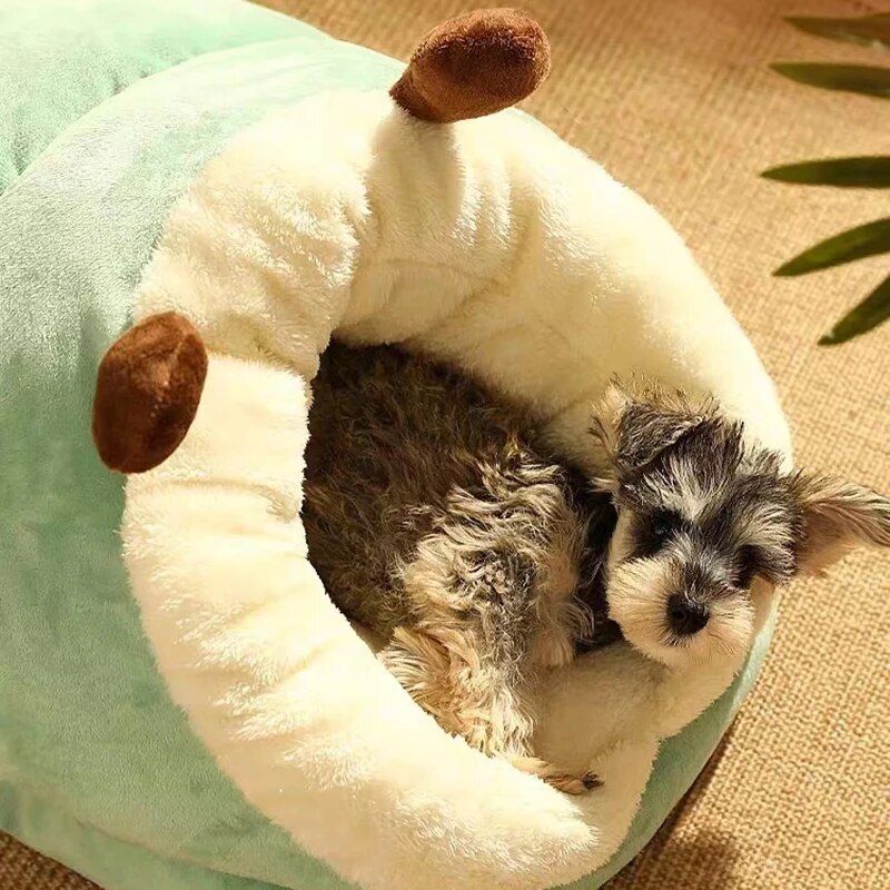 Cozy Small Dog Kennel Bed: Breathable & Cute, Slippers Shape, Cat Sleep Bag, Washable