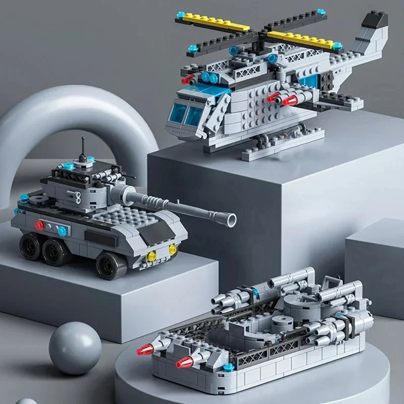 Military Navy Ship Set, War Army Boat, Plane Model Building Blocks, Toys for Boys, Christmas Gift Bricks Toys