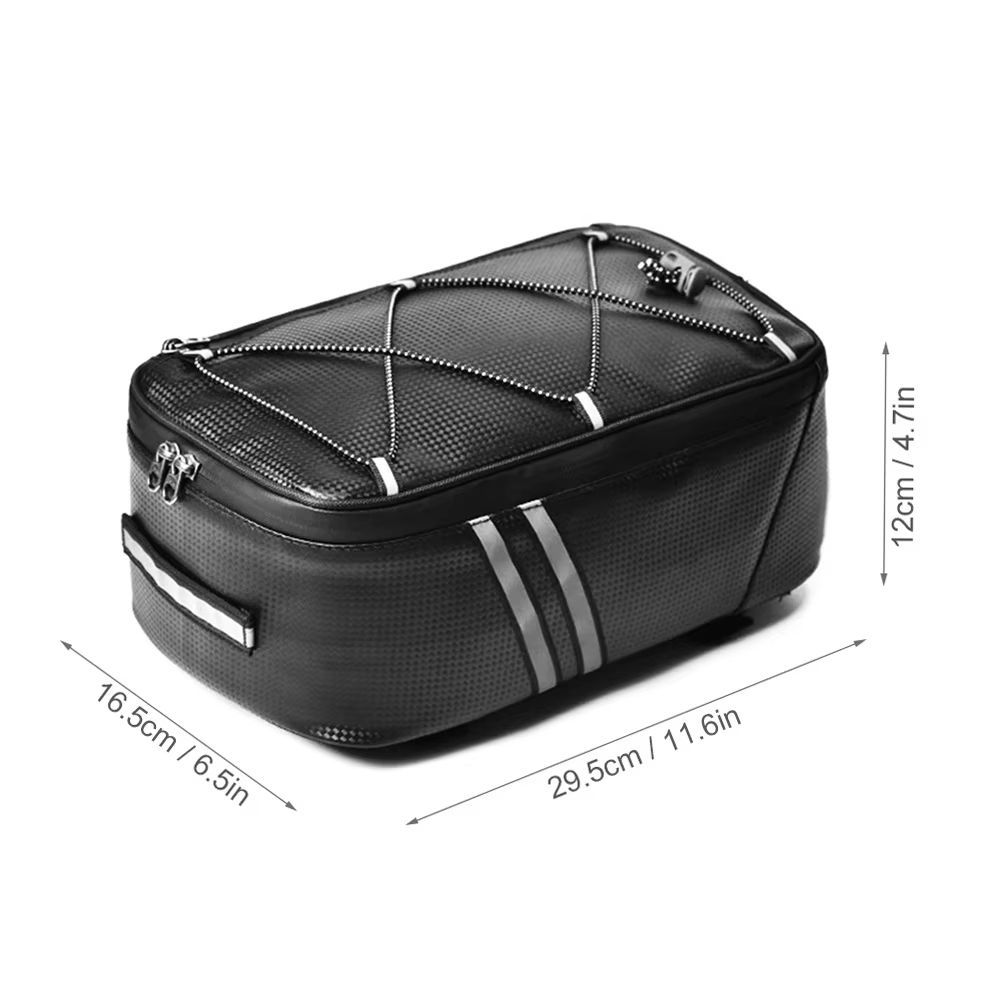 Water Resistant Bike Trunk Bag – 7L Bicycle Rear Rack Bag with Waterproof Rain Cover for Cycling & Bikepacking