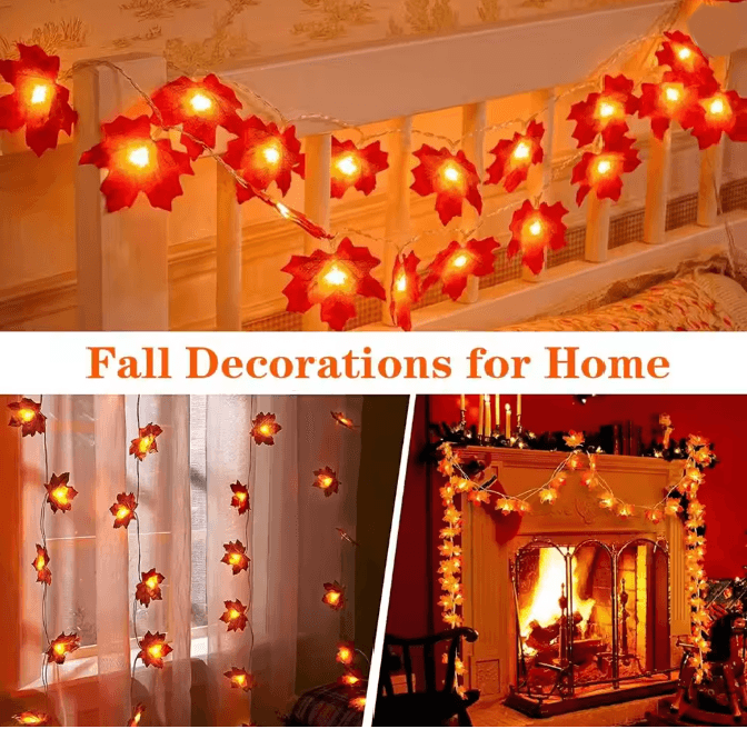 Maple Leaf LED Fairy String Lights