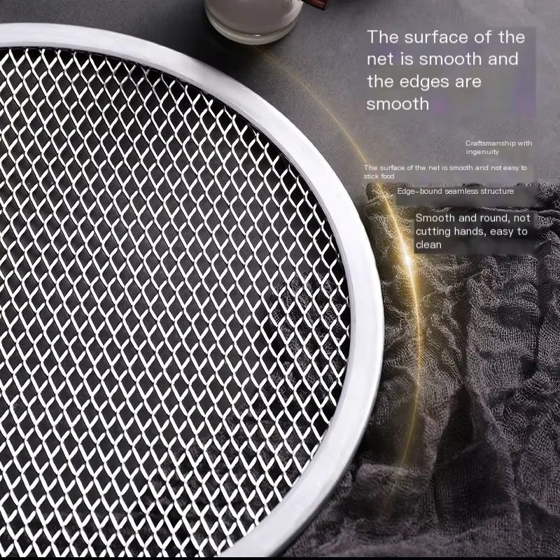 BBQ Grill Netting Toast Bread Baking Tray 8-13 Inches Multi-functional Nonstick Pizza Pan and Barbecue Plate