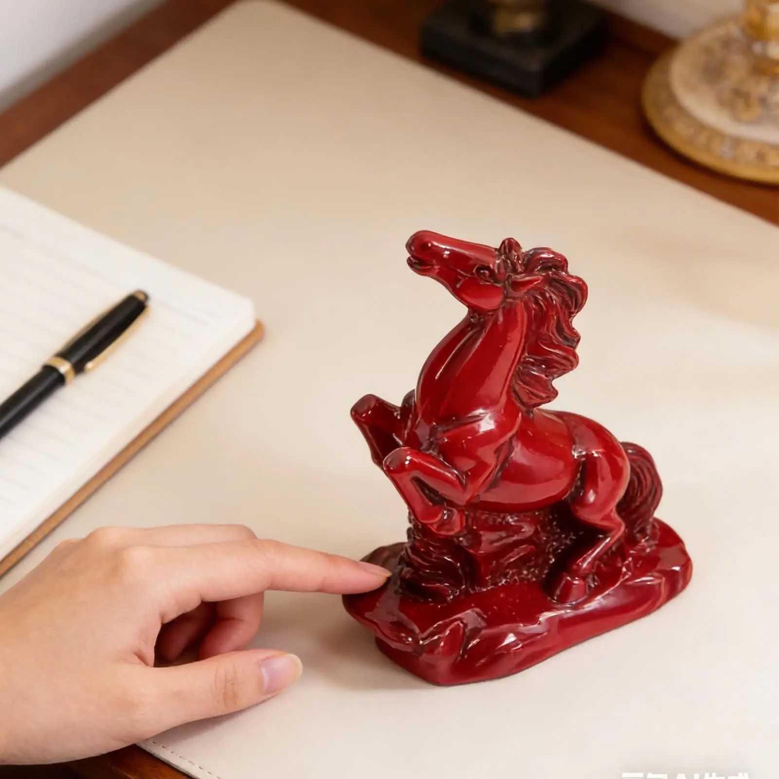 Feng Shui Red Horse Success Statue