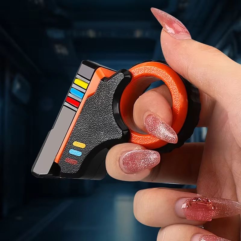 Rotary Finger Slider Ratchet Fidget Toy, Textured 3D Printed Stress Relief Slider
