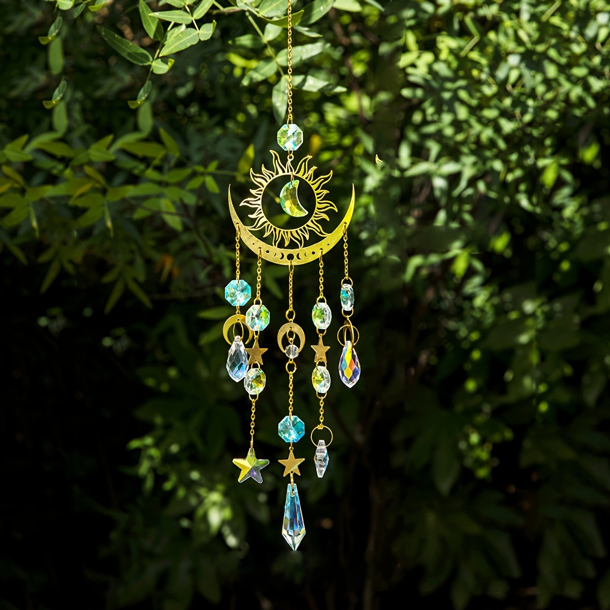 Garden Decoration Star Moon Wind Chime Pendant, Exclusive Cross Border Crafts Hanging Ornament Sun Catcher