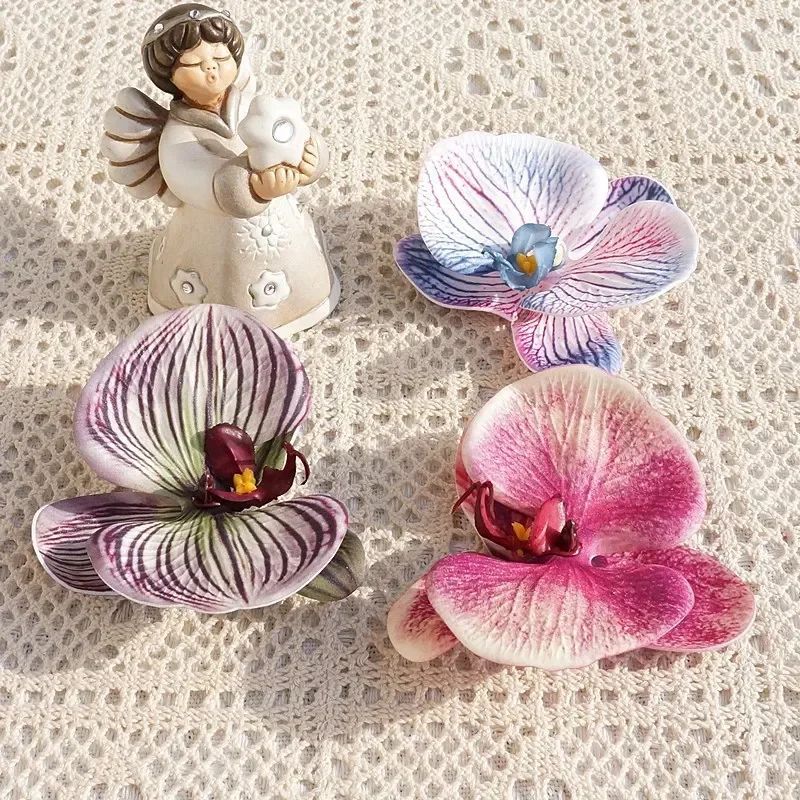 3D Butterfly Orchid Artificial Flower – Silicone Cotton Floral Decor for Wedding & Party Gifts