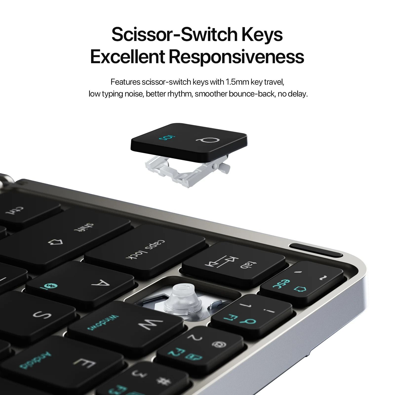 Foldable Bluetooth Keyboard with Touchpad and Phone Holder