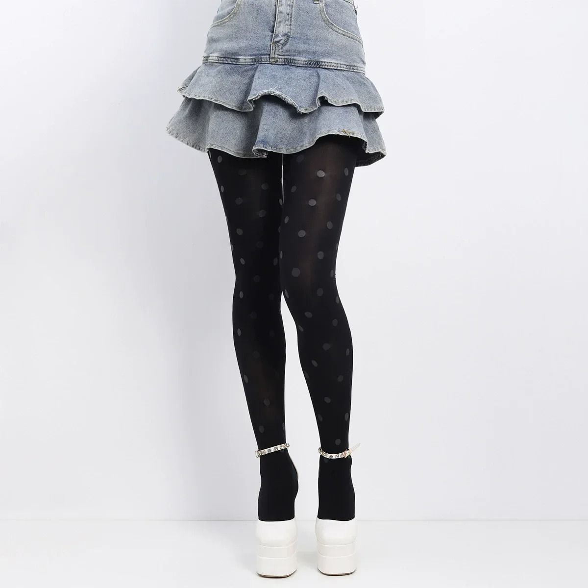 Timeless Polka Dot Textured Patterned Hosiery