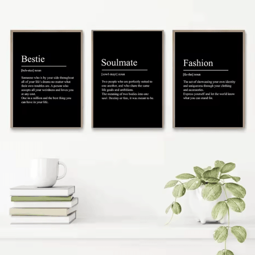 Minimalist Success Mindset Poster Black Typography Inspirational Wall Art