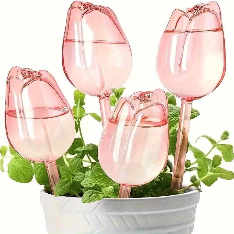 Automatic Plant Drippers, Pink Tulip Plant Watering Balls for Efficient Watering